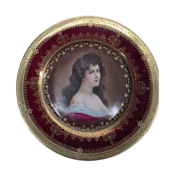 Antique Royal Vienna Female‎ Portrait Plate Amorosa 9 1/2" Hand-Painted - Picture 1 of 5